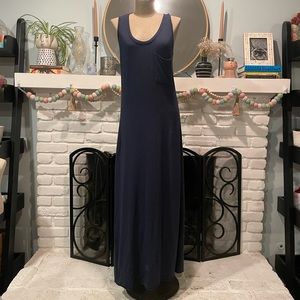 ATM Anthony Thomas Melillo racer back maxi dress navy blue small